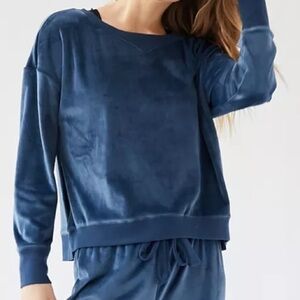 Honeydew Intimates Velour Sweatshirt Deep Blue Lounge Pullover L